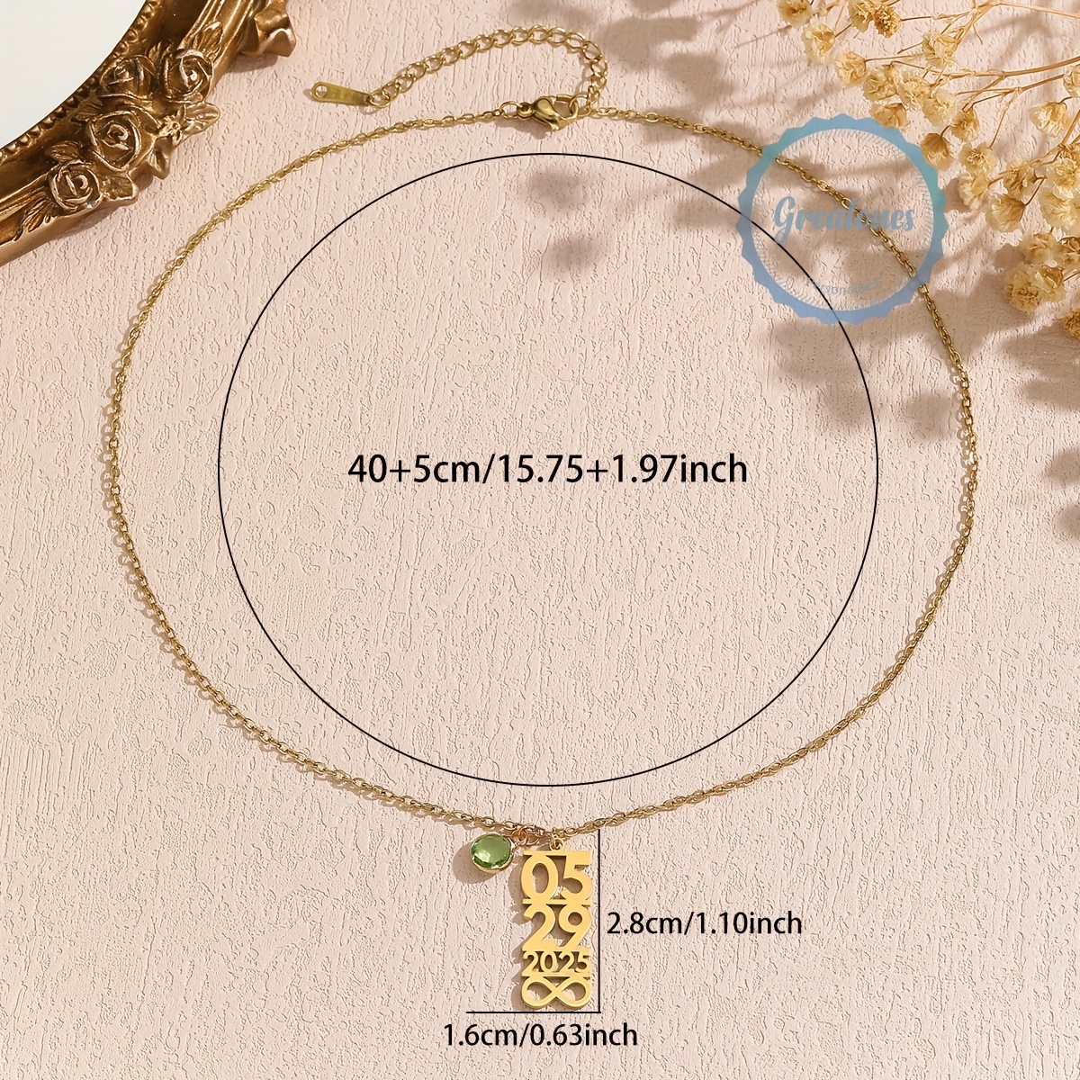 Personalized Infinity Date Pendant Necklace, Custom Anniversary Gift